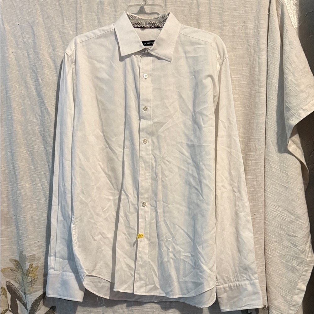 Bugatchi Classic White Men's Button Down Shirt